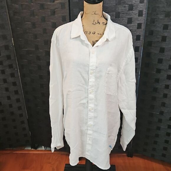 Men's Tommy Bahama White 100% Linen Shirt Size XXL - Picture 1 of 11